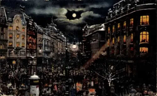 Ak Frankfurt am Main, Sylvesternacht auf der Zeil