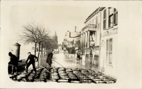 Foto Ak Pirna an der Elbe, Hochwasser