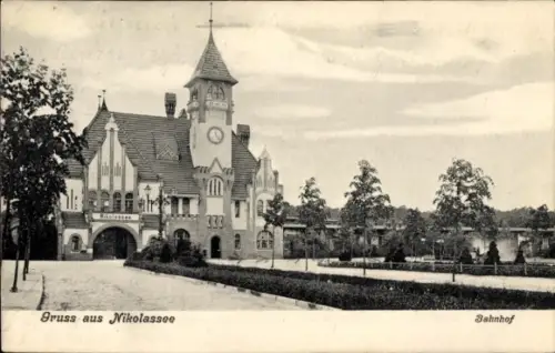 Ak Berlin Zehlendorf Nikolassee, Bahnhof
