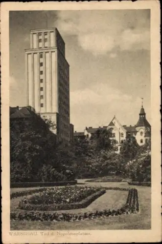 Ak Warszawa Warschau Polen, Teil des Napoleonplatzes, Hochhaus