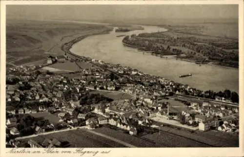 Ak Nierstein am Rhein, Fliegeraufnahme