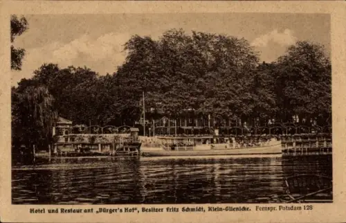 Ak Klein Glienicke Neubabelsberg Potsdam, Hotel und Restaurant Bürgers Hof