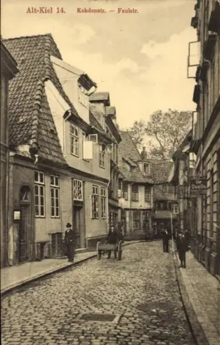 Ak Kiel, Alt-Kiel 14, Kehdenstraße, Faulstraße,  Architektur, Fußgänger