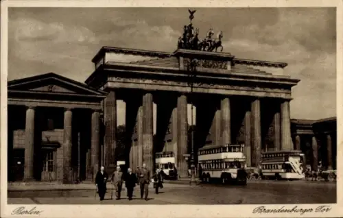Ak Berlin Mitte, Brandenburger Tor, Busse