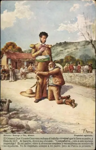 Künstler Ak Parra, F., Mexiko, General Don Vicente Guerrero