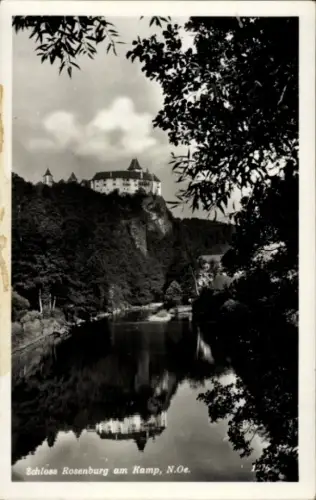 Ak Rosenburg Mold in Niederösterreich, Schloss Rosenburg am Kamp, Schloss Rosenburg, Fluss, Bäume