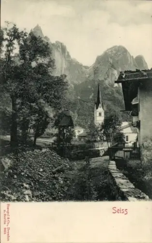 Ak Siusi allo Sciliar Seiss am Schlern Kastelruth Südtirol, Ortspartie
