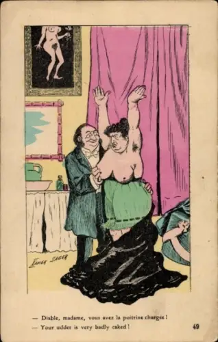 Künstler Ak Xavier, S., Mann, Nackte Frau