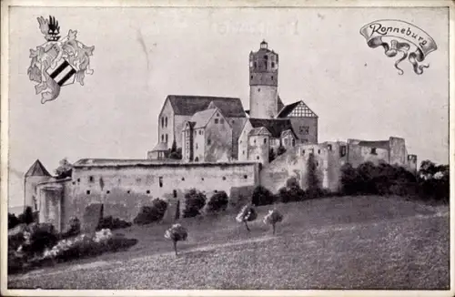 Ak Ronneburg in Hessen, Burg, Wappen