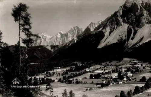 Ak Ramsau im Berchtesgadener Land Oberbayern, Panorama mit Dachstein