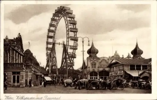 Ak Wien 2. Leopoldstadt Österreich, Volksprater mit Riesenrad, Cafe Eisvogel