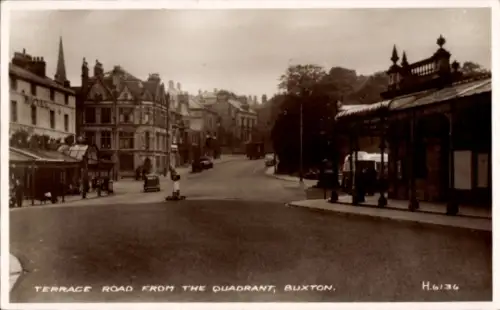 Ak Buxton Derbyshire England, Terrace Road from the Quadrant
