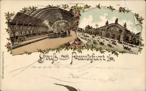 Litho Frankfurt am Main, Hauptbahnhof, Innenansicht