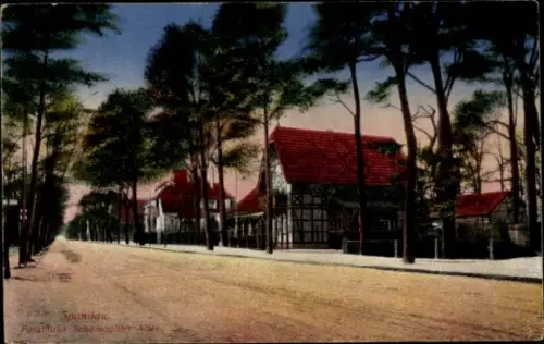 Ak Berlin Spandau, Forsthaus Schönwalder Allee, Häuser