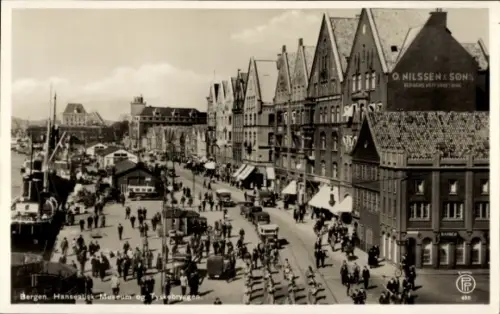 Ak Bergen Norwegen, Hanseatisk Museum, Tyskebryggen