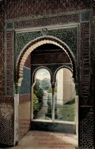 Ak Granada Andalusien Spanien, Allmez de la Cautiva, Serravallo's China-Wein