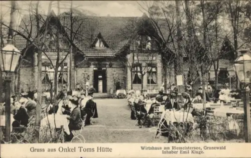 Ak Berlin Zehlendorf, Onkel Tom's Hütte, Wirtshaus am Riemeistersee, Grunewald