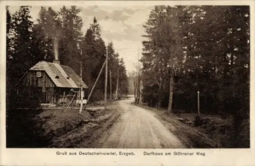Ak Deutscheinsiedel Deutschneudorf im Erzgebirge, Dorfhaus am Göhrener Weg