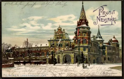 Künstler Litho Diemer, Zeno, München Bayern, Löwenbräukeller, Winter