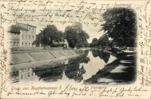 Ak Kupferhammer Eberswalde in der Mark, Finowkanal