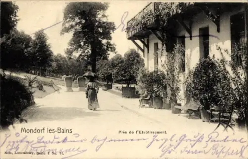 Ak Mondorf les Bains Bad Mondorf Luxemburg, Pres de l'Etablissement