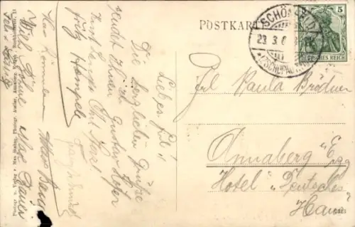 Ak Schönfeld im Zschopautal Thermalbad Wiesenbad im Erzgebirge, Café Weber, Schweizer Dörfl, Bahnhof