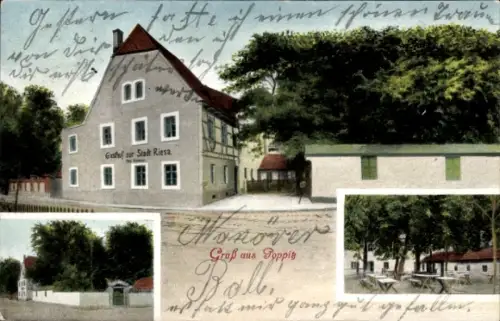 Ak Poppitz Riesa an der Elbe Sachsen, Gasthof zur Stadt Riesa, Inh. Max Stetzner