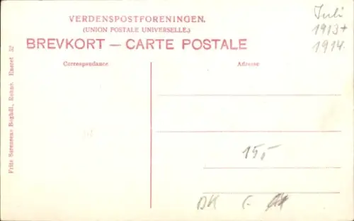 Ak Rønne Rönne Bornholm Dänemark,  Storegade mit Kirche, alte Straßenansicht