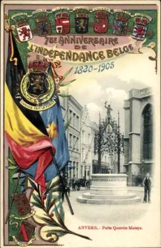 Wappen CPA Anvers Anvers Flandre, Puits Quentin Matays