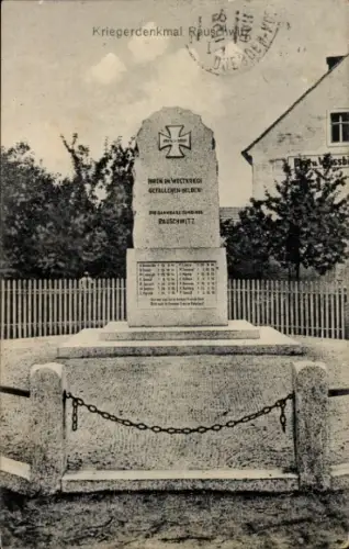 Ak Rauschwitz Elstra Oberlausitz, Kriegerdenkmal