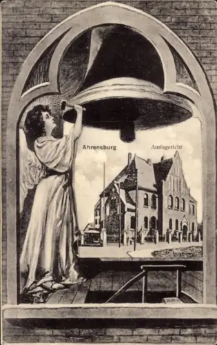 Passepartout Ak Ahrensburg in Holstein, Amtsgericht, Engel