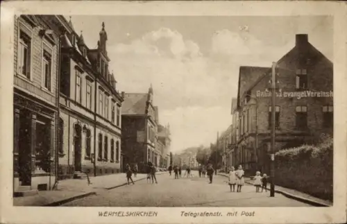 Ak  Wermelskirchen im Bergischen Land, Telegrafenstraße, Post, Evangelisches Vereinshaus