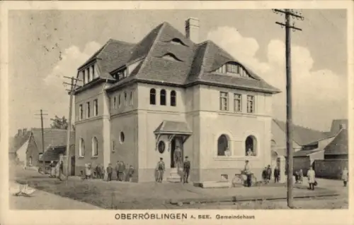 Ak Oberröblingen Röblingen am See Mansfelder Land, Gemeindehaus