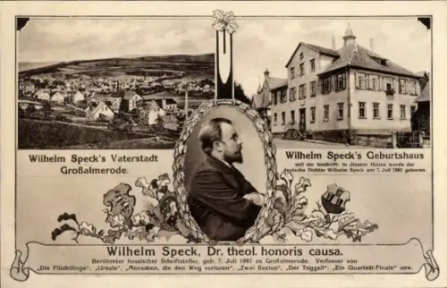Ak Großalmerode Hessen, Bilstein, Wilhelm Speck, Geburtshaus, Bilder von  deutscher Dichter