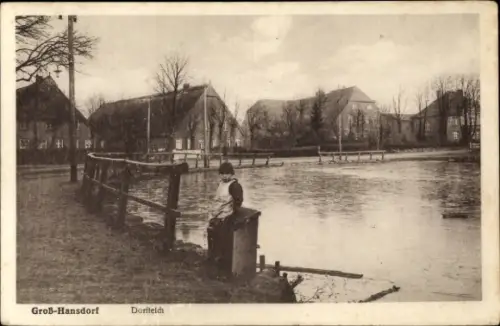 Ak Großhansdorf in Schleswig-Holstein, Dorfteich, Paape's Gasthof