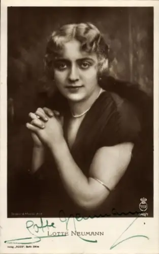 Ak Schauspielerin Lotte Neumann, Portrait, Ross Verlag 340/1