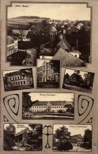 Ak Ohorn im Kreis Bautzen, Oberdorf, Rittergut, Herrenhaus