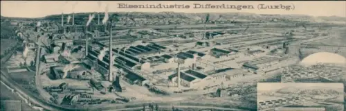 Klapp Ak Differdange Differdingen Luxembourg, Eisenindustrie