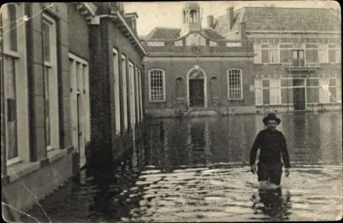 Ak Oud Vossemeer Zeeland Niederlande, Watersnood 13.03.1906