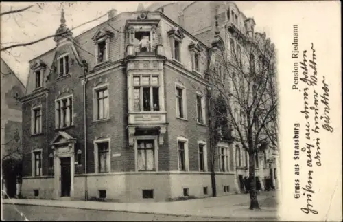 Ak Strasbourg Straßburg Elsass Bas Rhin, Pension Riedmann