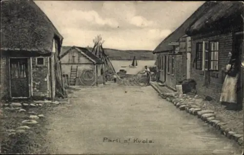Ak Kvols Dänemark, Straße, Häuser