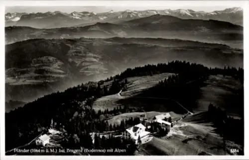 Ak Bregenz am Bodensee Vorarlberg, Pländer,  Bodensee, Alpen, Schwarz-Weiß-Fotografie