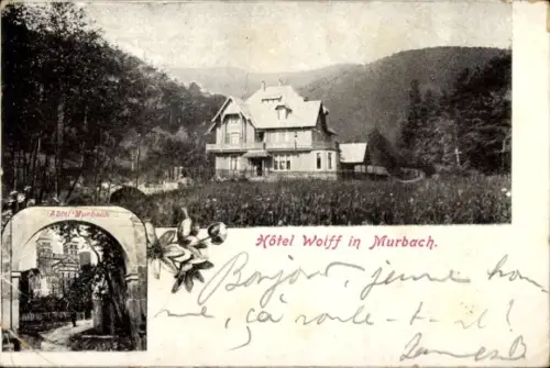Ak Murbach Haut Rhin, Abtei Murbach, Hotel Wolff