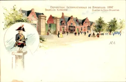 Ak Bruxelles Brüssel, Exposition Internationale de Bruxelles 1897, Kermesse, Vieux Bruxelles, ...