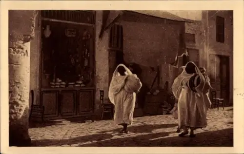 Ak Tunis Tunesien, Araberinnen, Verschleierte Frauen
