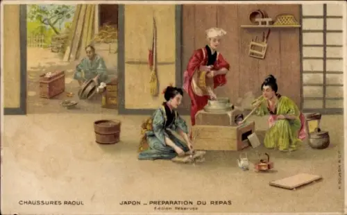 Ak Japan, Essenszubereitung, Raoul Shoes
