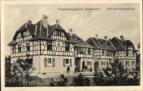 Ak Grafenwöhr in der Oberpfalz Bayern, Truppenübungsplatz, Offizierswohngebäude