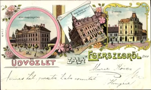 Litho Zalaegerszeg Egersee Ungarn, Finanzamt, Gebäude