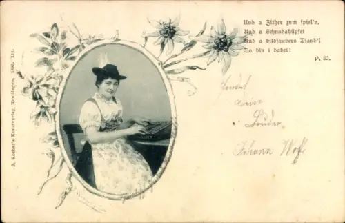 Ak Frau in bayerischer Tracht, Portrait