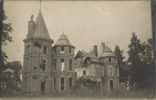 Foto Ak Hollebeke Westflandern, zerstörtes Schloss